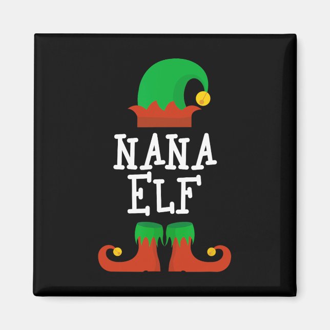 Imán Familia Los Navidades De Nana Elf Que Coinciden Co (Frente)