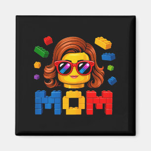 Imán Familia mamá maestro constructor ladrillos bloques