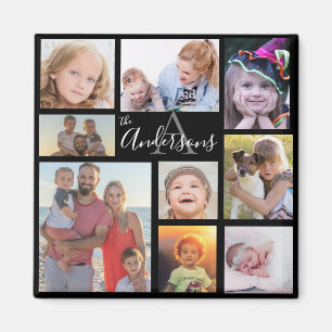 Imán Familia Monograma Ocho Foto Personalizada