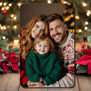 Imán Familia navidades Foto 4 x 6 Los tres de nosotros