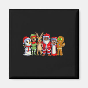 Imán Familia negra navidades afro-norteamericana santa