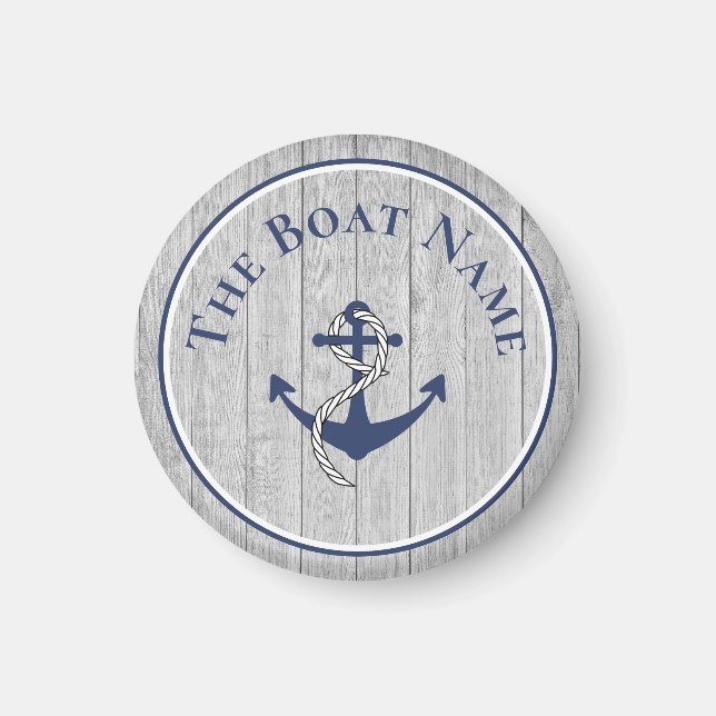 Imán Familia o nombre de barco Navy Anchor Rope Nautica (Frente)