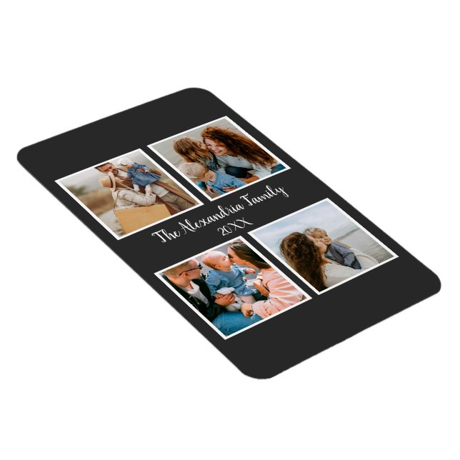 Imán Familia personalizada 4 plantilla de collage de fo (Lado Derecho)