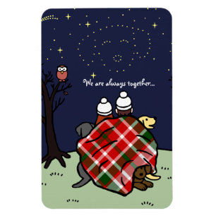 Imán Familia personalizada de Labrador y el cielo