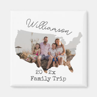 Imán Familia personalizado Vacaciones EE.UU. Viaje por