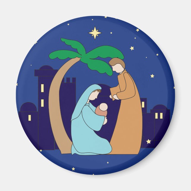 Imán Familia Santa Navidades de Natividad Religiosa Cri (Frente)