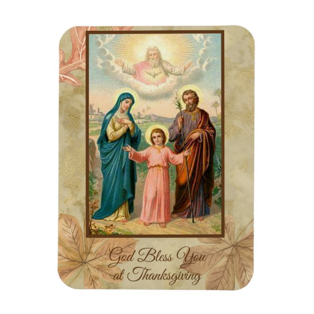 Imán Familia Santo de Acción de Gracias Jesús María San (Vertical)