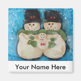 Imán Familia Snowman - Magnet