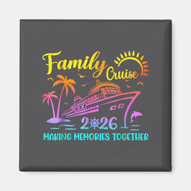 Imán Family Cruise 2026 Summer Vacation Matching Family (Frente)