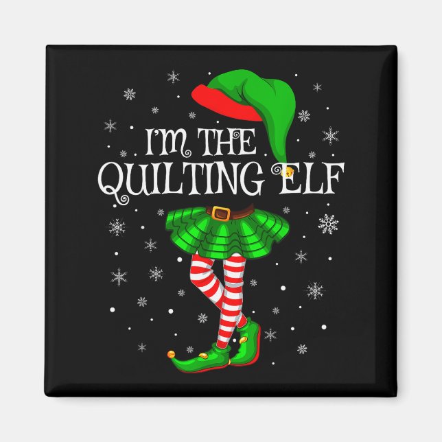 Imán Family Matching Women Girls I'm The Quilting Elf C (Frente)