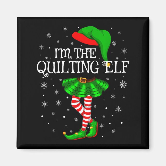 Imán Family Matching Women Girls I'm The Quilting Elf C (Frente)