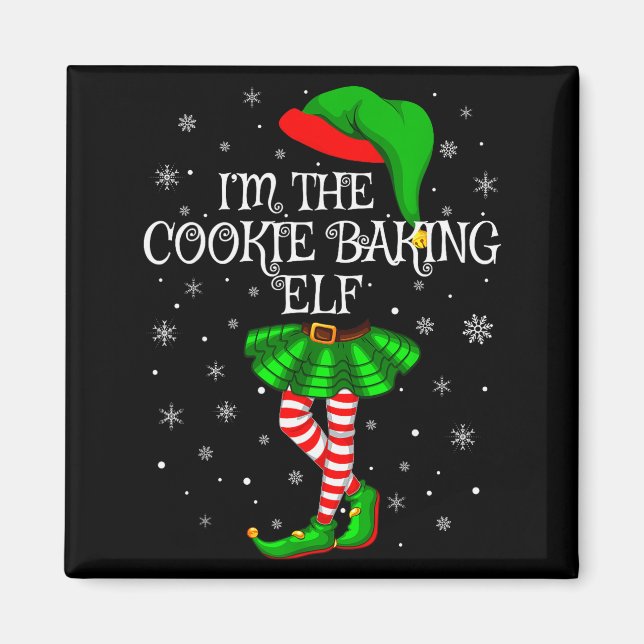 Imán Family Matching Women Girls The Cookie Baking Elf  (Frente)