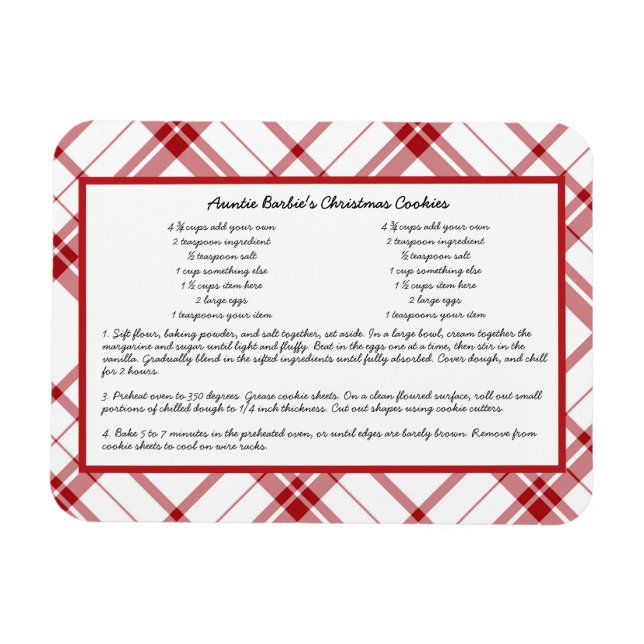 Imán Family Recipe Keepsake Christmas (Horizontal)