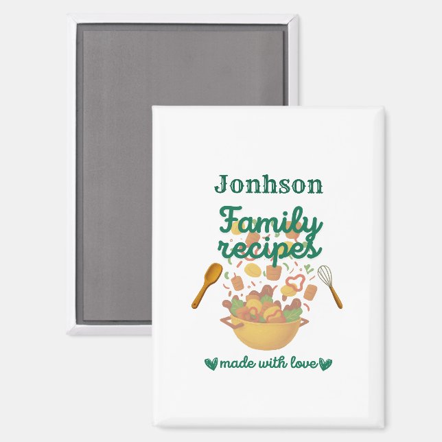 Imán Family Recipes Kitchen Magnet (Anverso/Reverso)