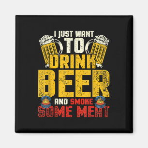 Imán Famoso Bbq Chef Cerveza Bebiendo Carne Humeada Lov