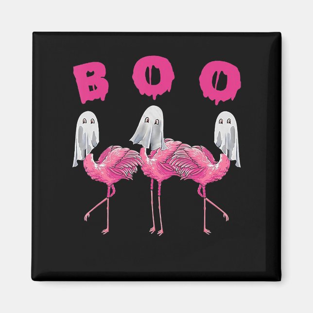 Imán Famoso fantasma Flamingo Boo Halloween Regalos de  (Frente)