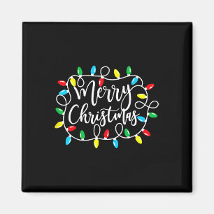Imán Famoso Feliz Navidad Luces navideñas Familia Hombr