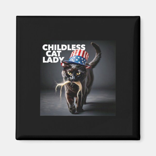 Imán Famoso gato sin hijos, Dama Trump, cabello fácil d (Frente)