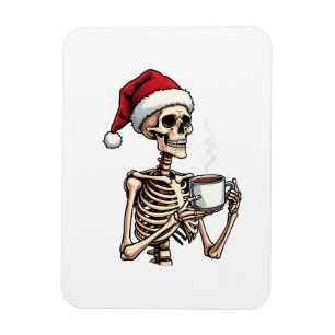 Imán Famoso Halloween bebiendo café Navidades Santa