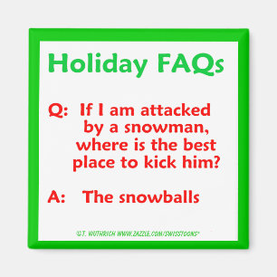Imán Famoso Navidad de Snowman Holiday Pun Humor