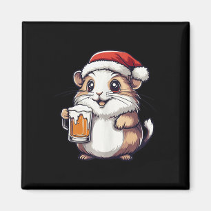 Imán Famoso Navidad Hámster Con Cómic De Cervezas