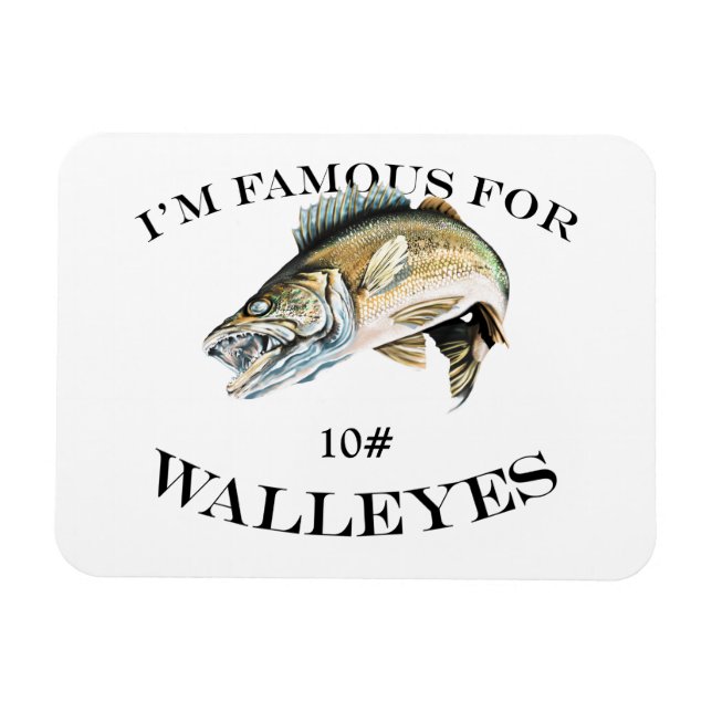 Imán Famoso Para 10 LB Walleyes Personalizado (Horizontal)