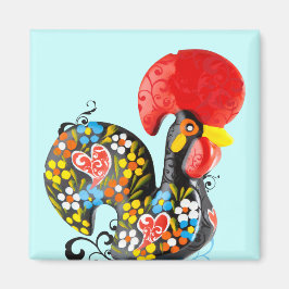 Imán Famoso Rooster de Barcelos Nr 06 - Edición floral