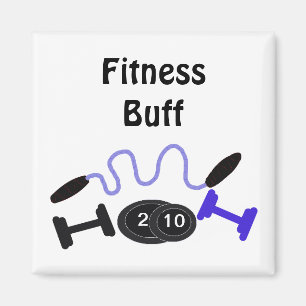 Imán Fanático del fitness con equipo de entrenamiento
