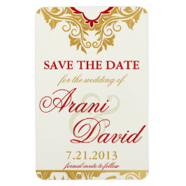 Imán Fancy Florece Golden Save the Date Magnets