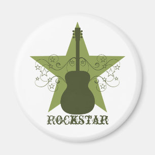 Imán Fancy Guitar Star Swirls Magnet, Green