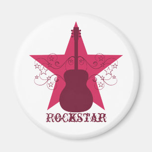 Imán Fancy Guitar Star Swirls Magnet, Magenta