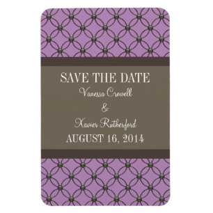 Imán Fancy Lattice Save the Date Magnet, Violet