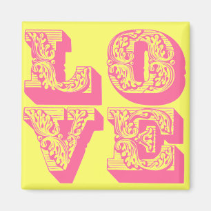 Imán Fancy Pink Love Square