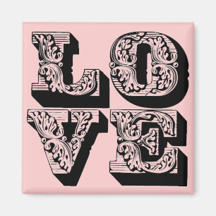 Imán Fancy Pink Love Square