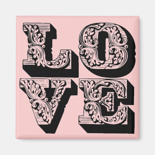 Imán Fancy Pink Love Square (Frente)