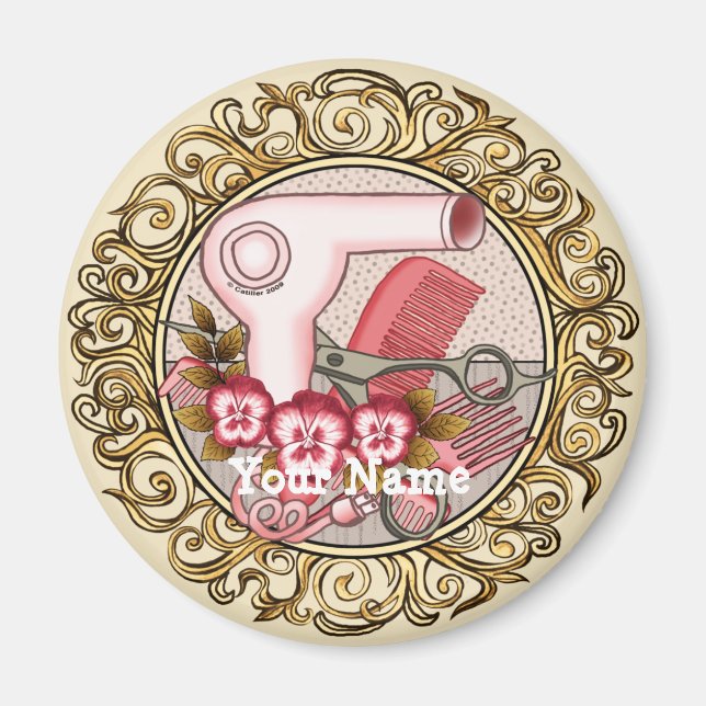 Imán Fancy Pink Pansy Beauticist (Frente)