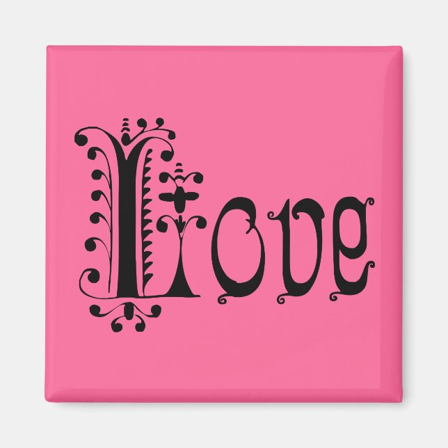 Imán Fancy Red Loopy Love (Frente)