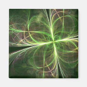 Imán Fantasía abstracta cuatro deja trono verde