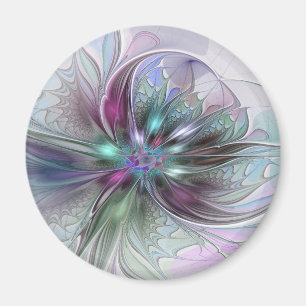 Imán Fantasia abstracta moderna y colorida de flor frac