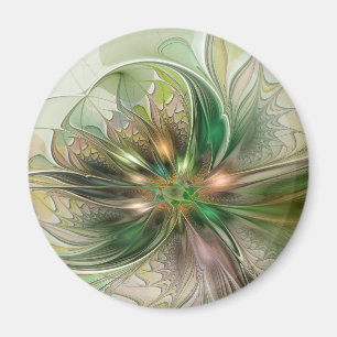 Imán Fantasía abstracta moderna y colorida Flor fractal