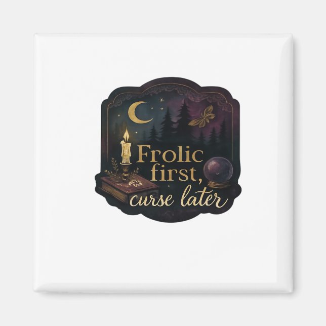 Imán Fantasía caprichosa Bosques místicos, lunas y magi (Frente)