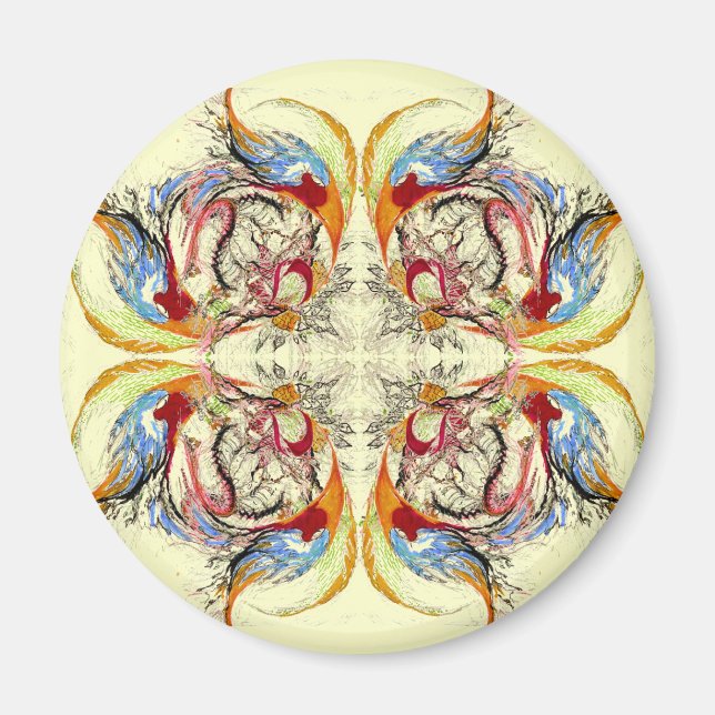 Imán Fantasía de árboles y aves (Frente)