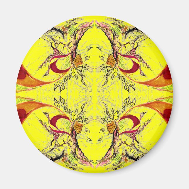 Imán Fantasía de árboles y aves (Frente)