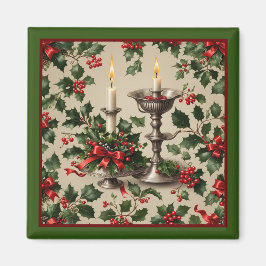 Imán Fantasía de Navidad Holly y Velas
