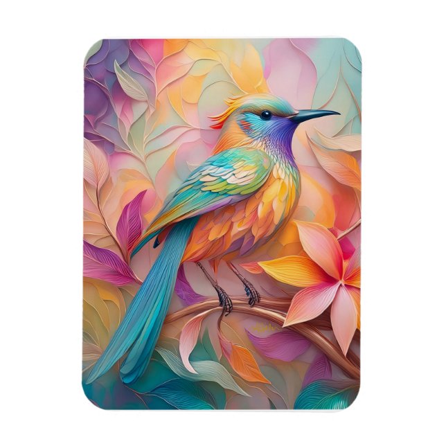 Imán Fantasia de pájaro cantor de garganta violeta (Vertical)