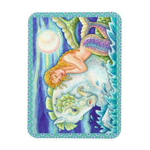 IMÁN FANTASÍA DE SAILOR MERMAID RIDING MERHORSE