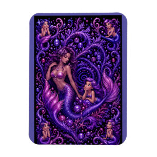 Imán Fantasia de Sirena Morada Duo Sueño del Océano Art