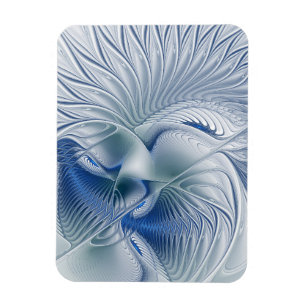 Imán Fantasía dinámica abstracta tonos azules arte frac