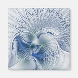 Imán Fantasía dinámica abstracta tonos azules arte frac