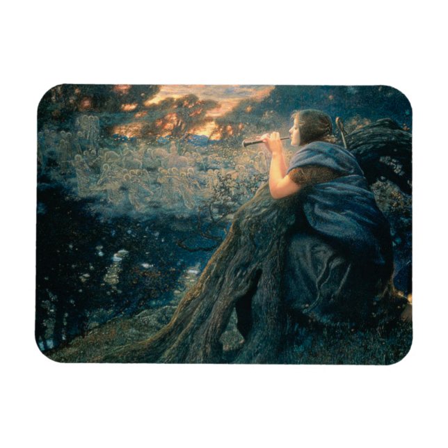 Imán Fantasía en Crepúsculo (por Edward Robert Hughes) (Horizontal)